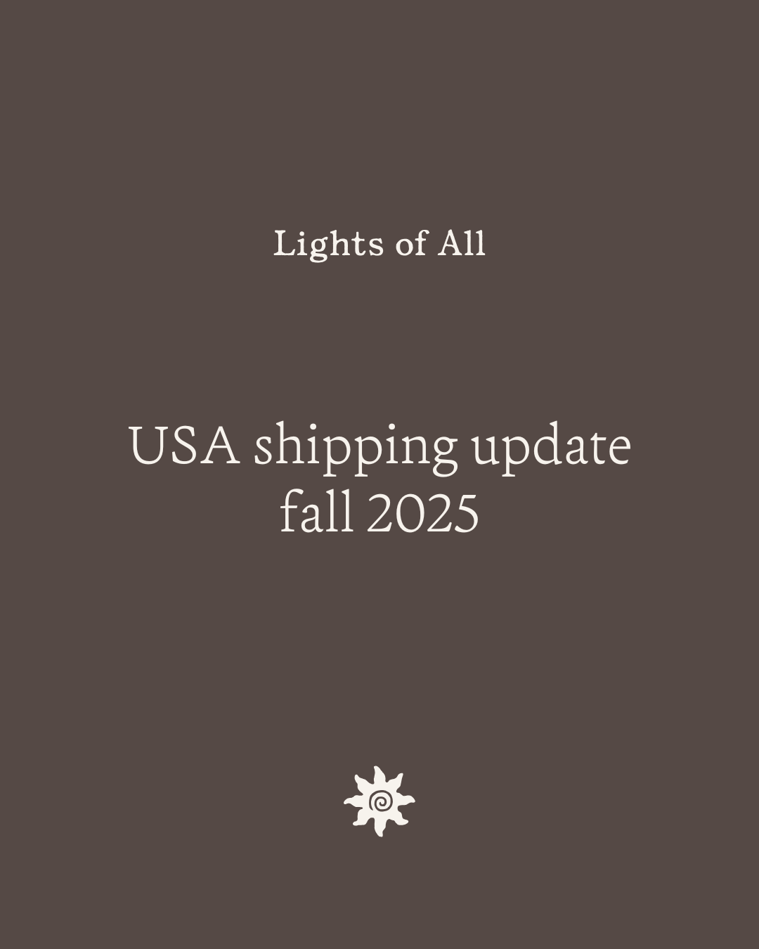 Our USA shipping update