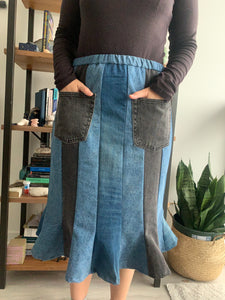 Denim Tulip Skirt | Upcycled Collection