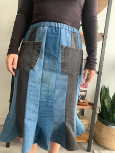 Denim Tulip Skirt | Upcycled Collection