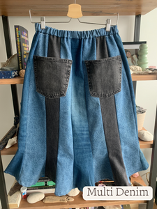 Denim Tulip Skirt | Upcycled Collection