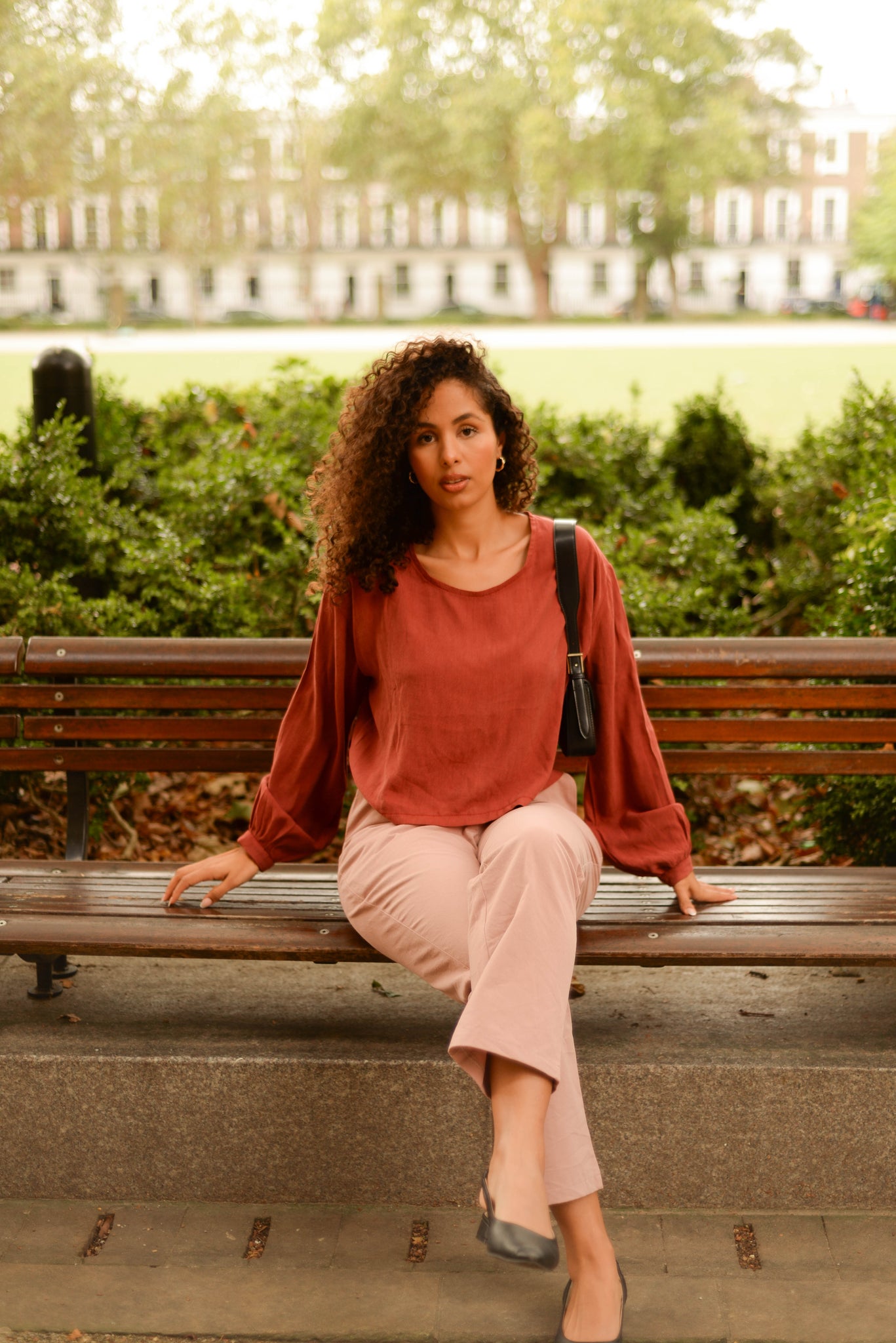 Red top and pink pants