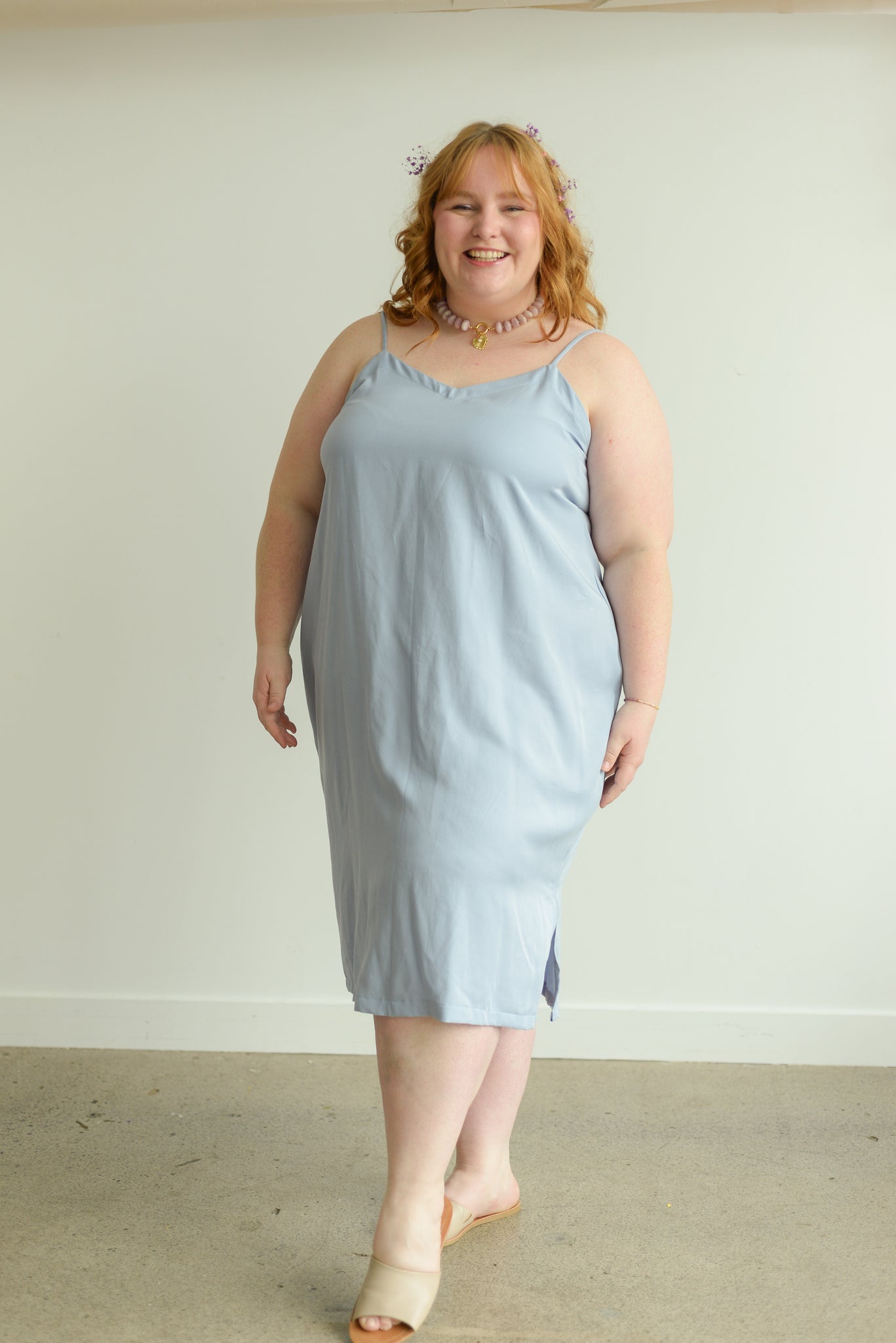 Slip Dress | Pale Blue Lights of all Slip Dress | Pale Blue Lights of all
